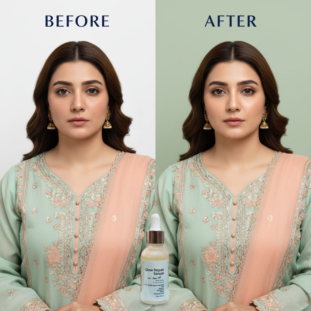 GullBee Glow Repair Serum Realistic Before After Results