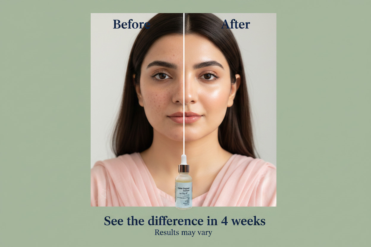 GullBee Glow Repair Serum Wide Before After Results Banner