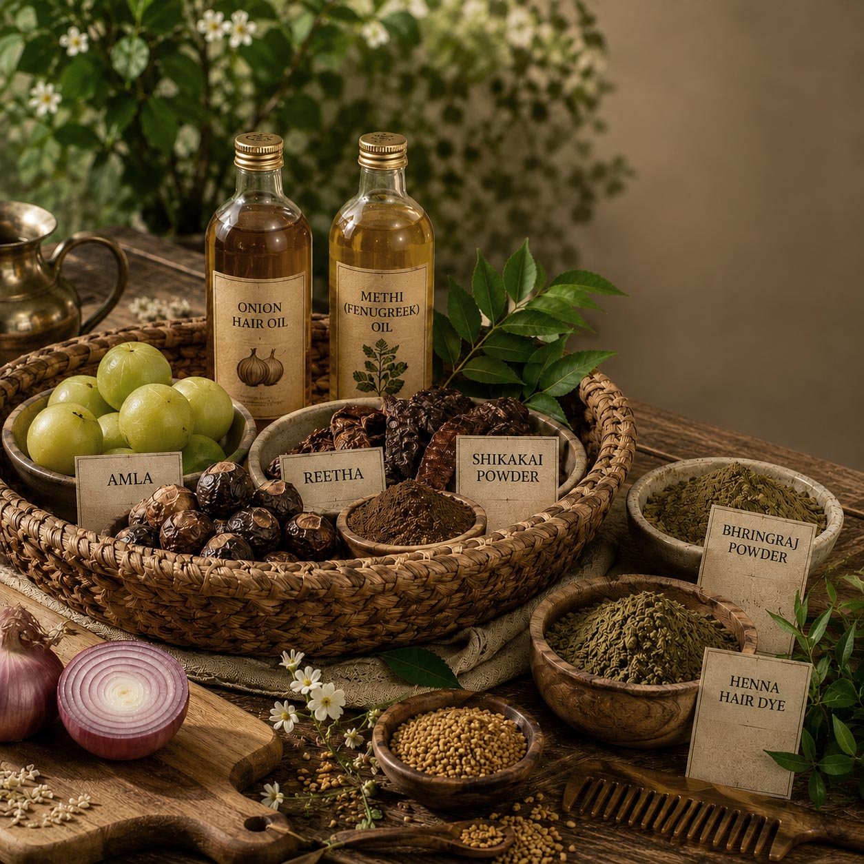 Natural organic hair care oils and powders